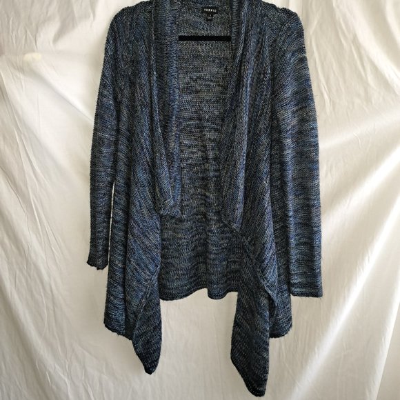 torrid Sweaters - Torrid, 1, Blue, Black, Gray, White, Pattern, Long Sleeve, Cardigan
